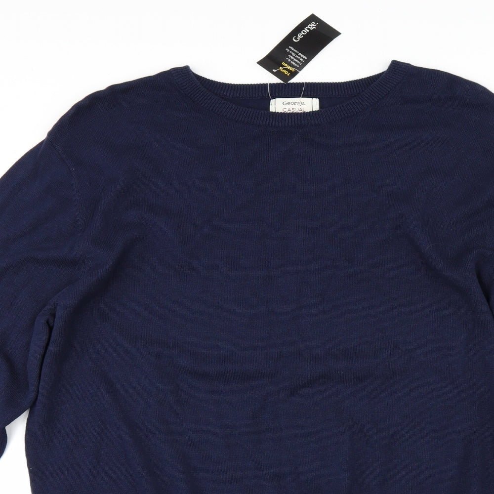 George Mens Blue   Pullover Jumper Size L