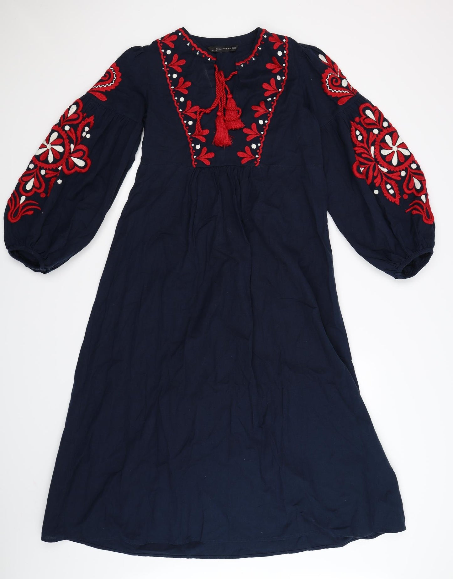 Zara Womens Blue Floral  Shirt Dress  Size S