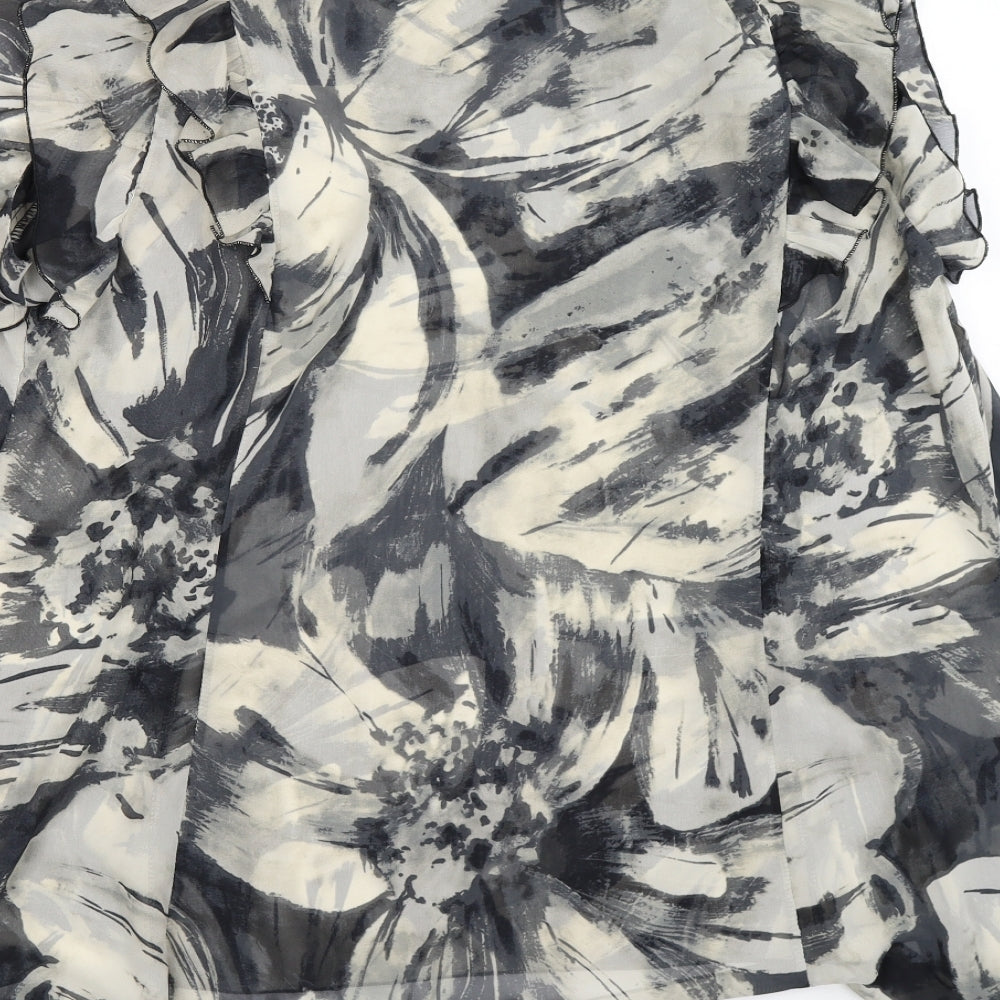 Evans Womens Beige Floral Chiffon Tunic Blouse Size 26