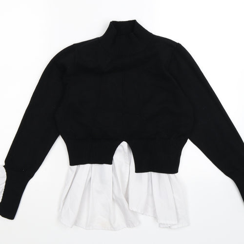 New Look Womens Black  Knit Pullover Jumper Size S