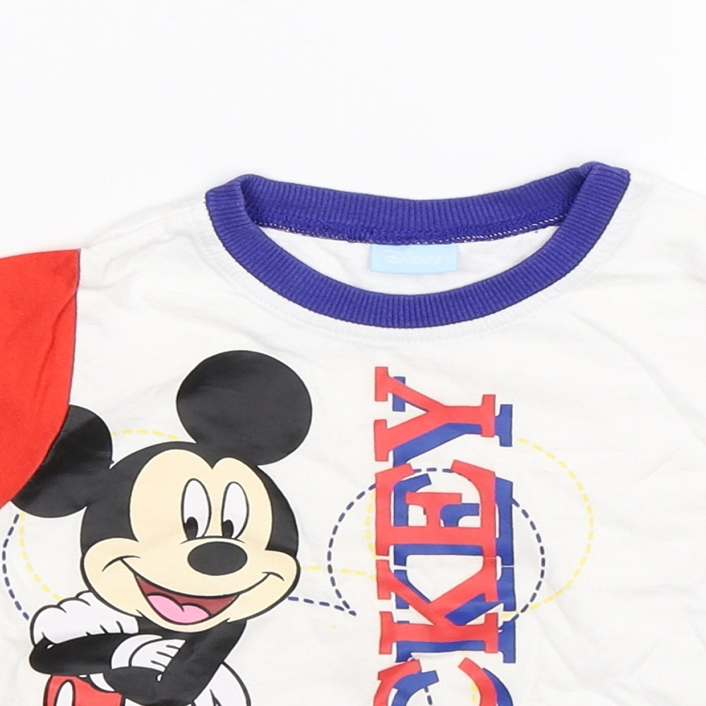 Disney Baby White   Basic T-Shirt Size 12-18 Months  - Mickey Mouse