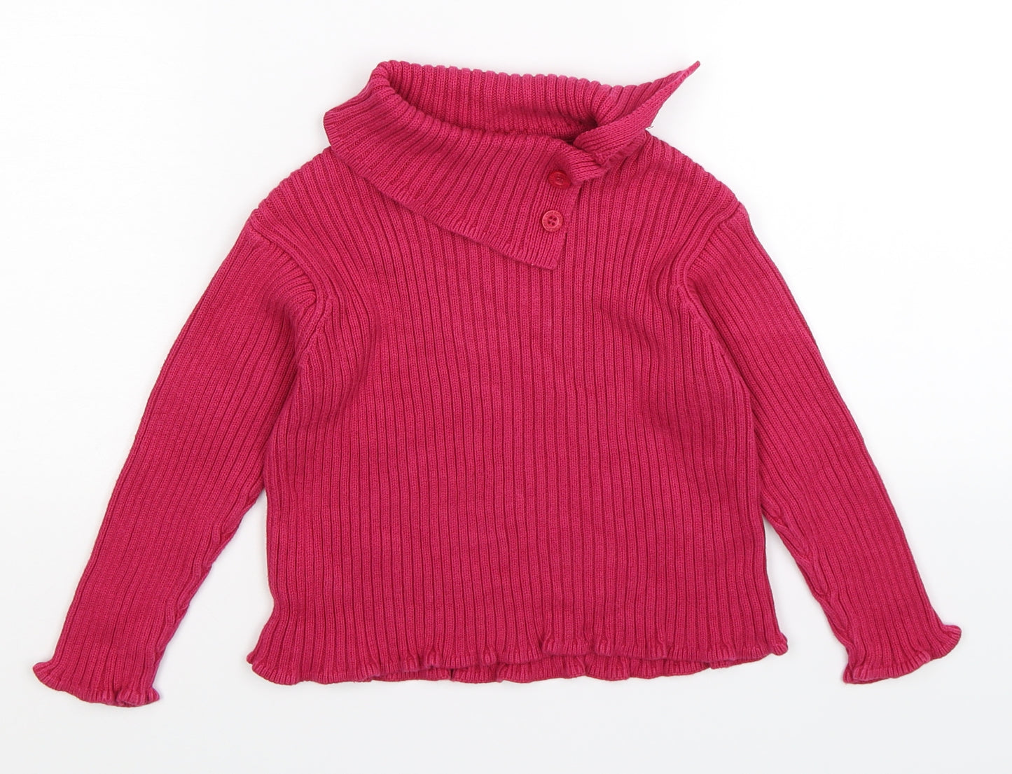 Cherokee Girls Pink Striped Knit Pullover Jumper Size 3-4 Years