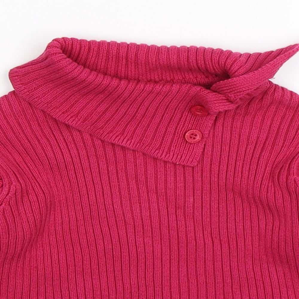 Cherokee Girls Pink Striped Knit Pullover Jumper Size 3-4 Years