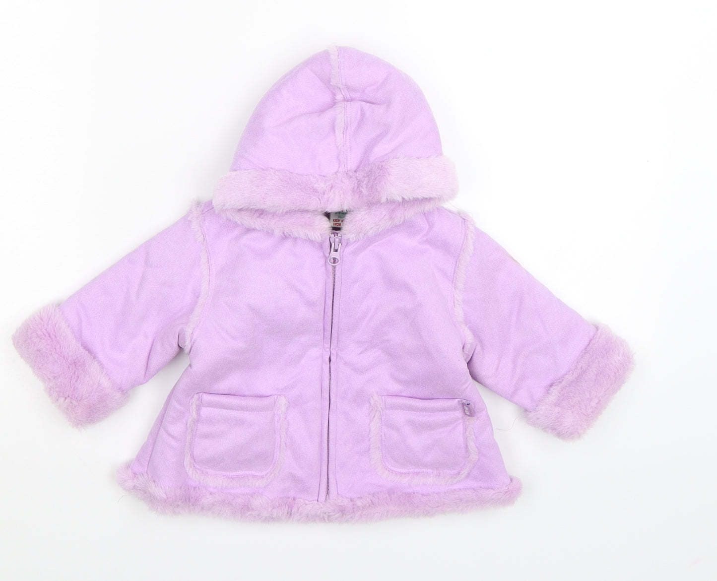 Adams Baby Purple  Velour Jacket Coat Size 3-6 Months