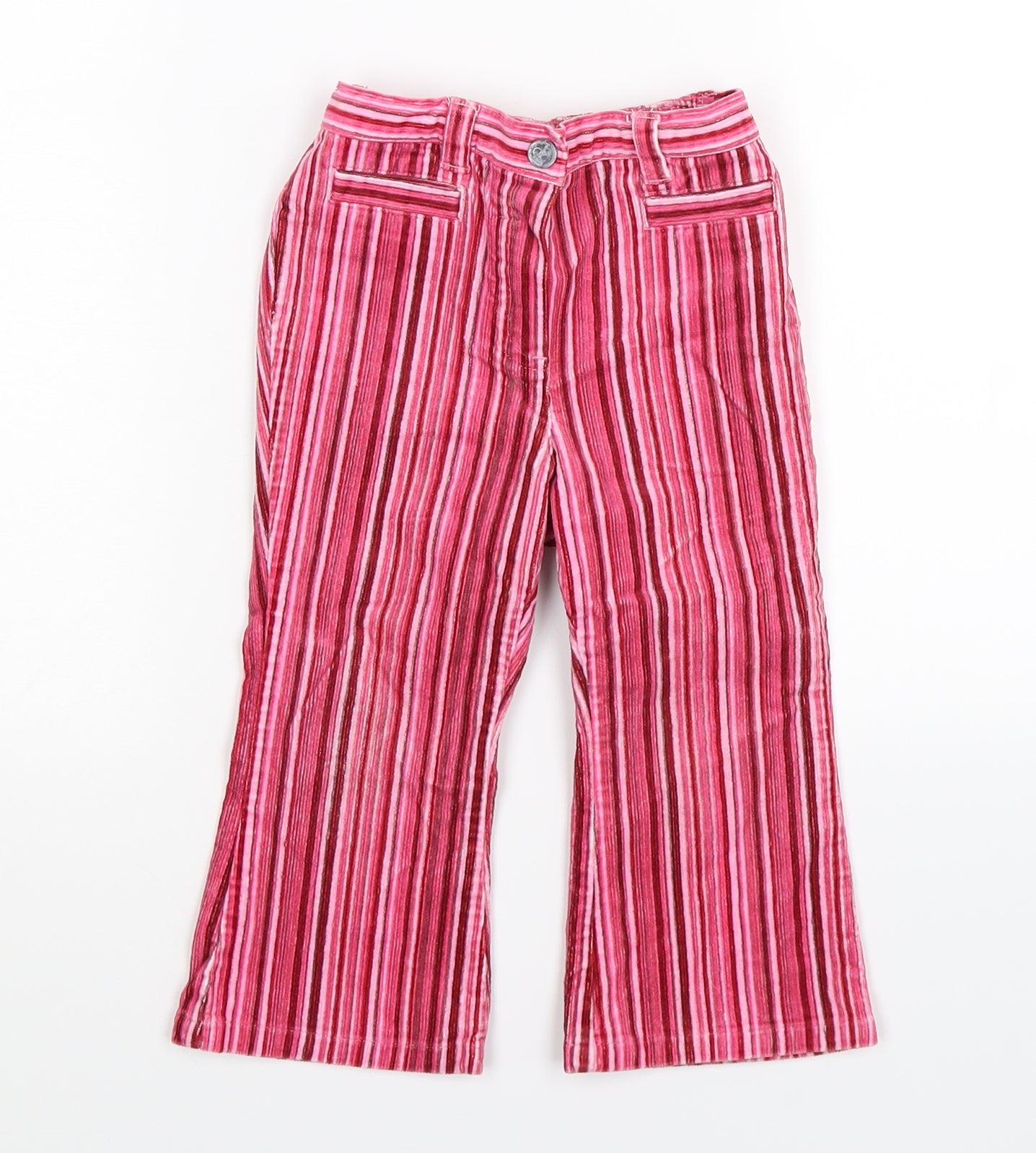NEXT Girls Pink Striped Corduroy Capri Jeans Size 18-24 Months