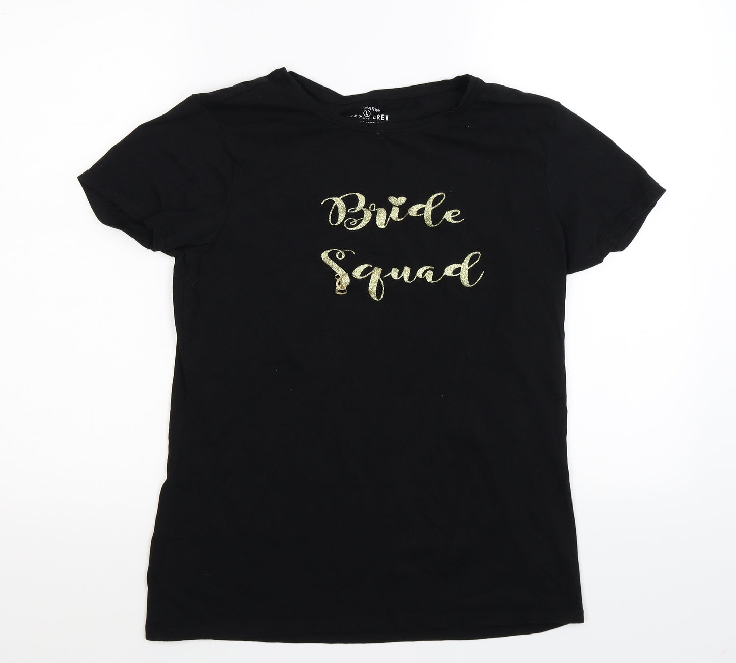 Primark Womens Black   Basic T-Shirt Size 14  - bridge squad