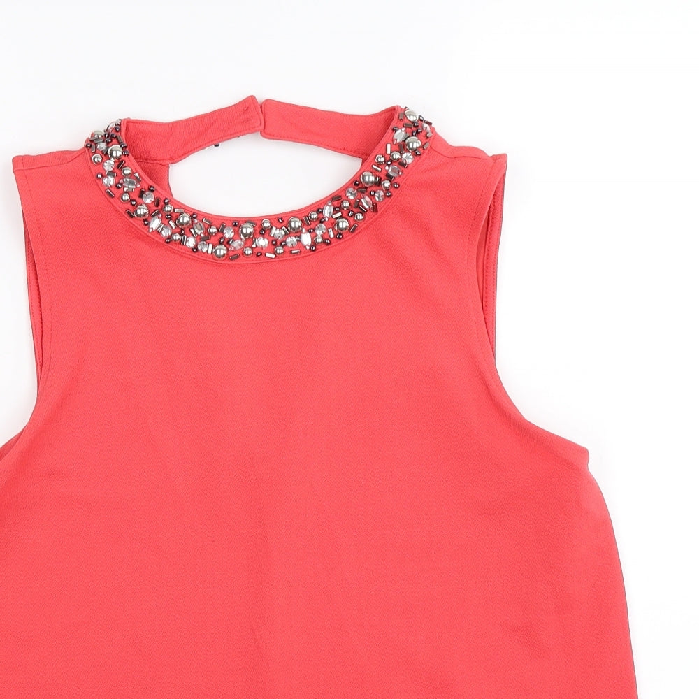 NEXT Womens Orange   Tunic Tank Size 14  - DIAMANTE