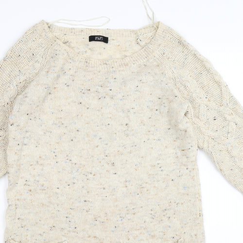 F&F Womens Beige  Knit Jumper Dress  Size 8