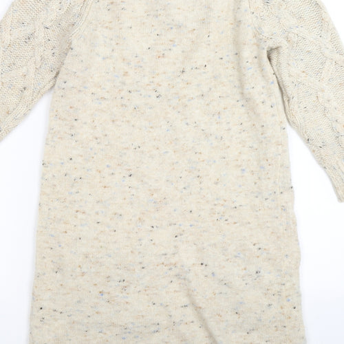 F&F Womens Beige  Knit Jumper Dress  Size 8