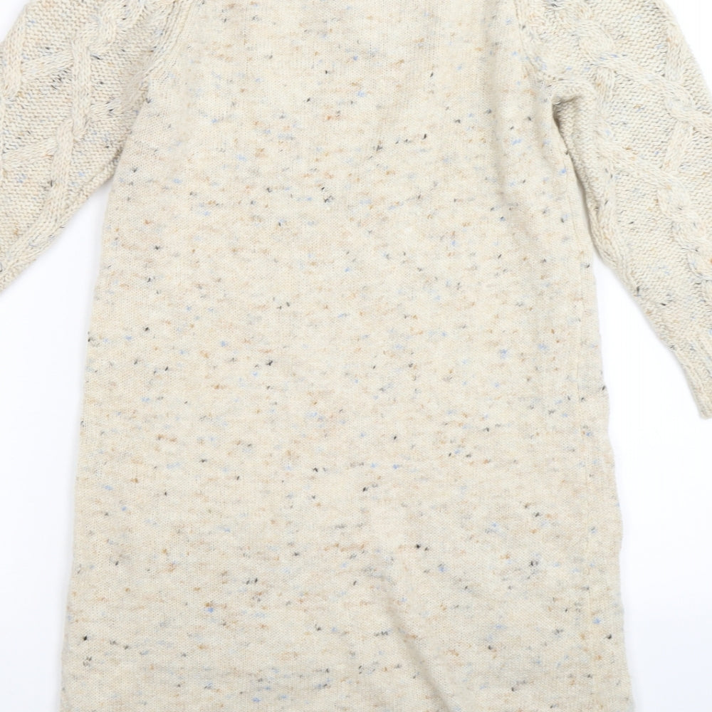 F&F Womens Beige  Knit Jumper Dress  Size 8