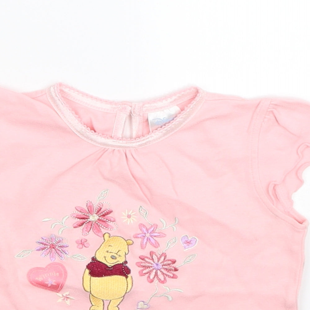 Disney Girls Pink   Basic T-Shirt Size 18-24 Months  - winnie the pooh