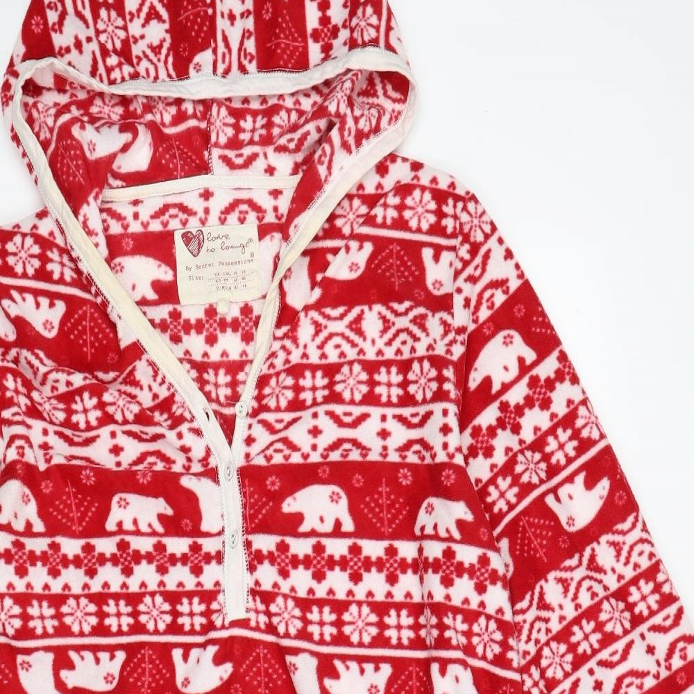 Secret Possesions Womens Red Fair Isle Fleece Top Nightshirt Size 16  - christmas