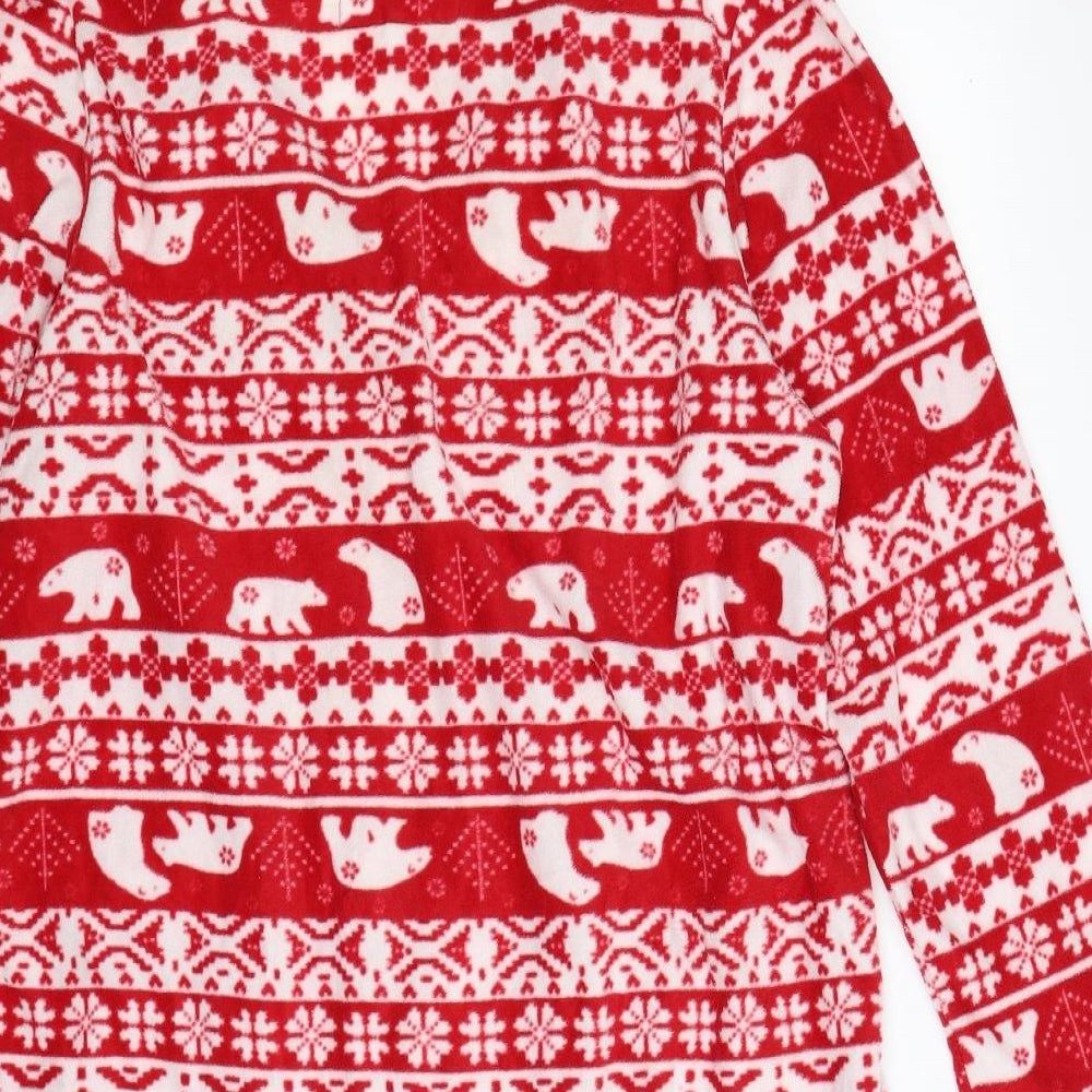 Secret Possesions Womens Red Fair Isle Fleece Top Nightshirt Size 16  - christmas