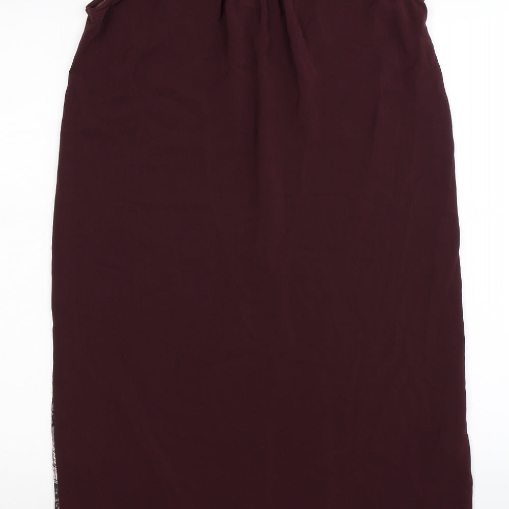 NEXT Womens Purple  Chiffon Tank Dress  Size 8  - woodland graphic