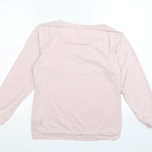 F&F Womens Pink Solid Velour Top Pyjama Top Size S  - ZZZ lounge wear