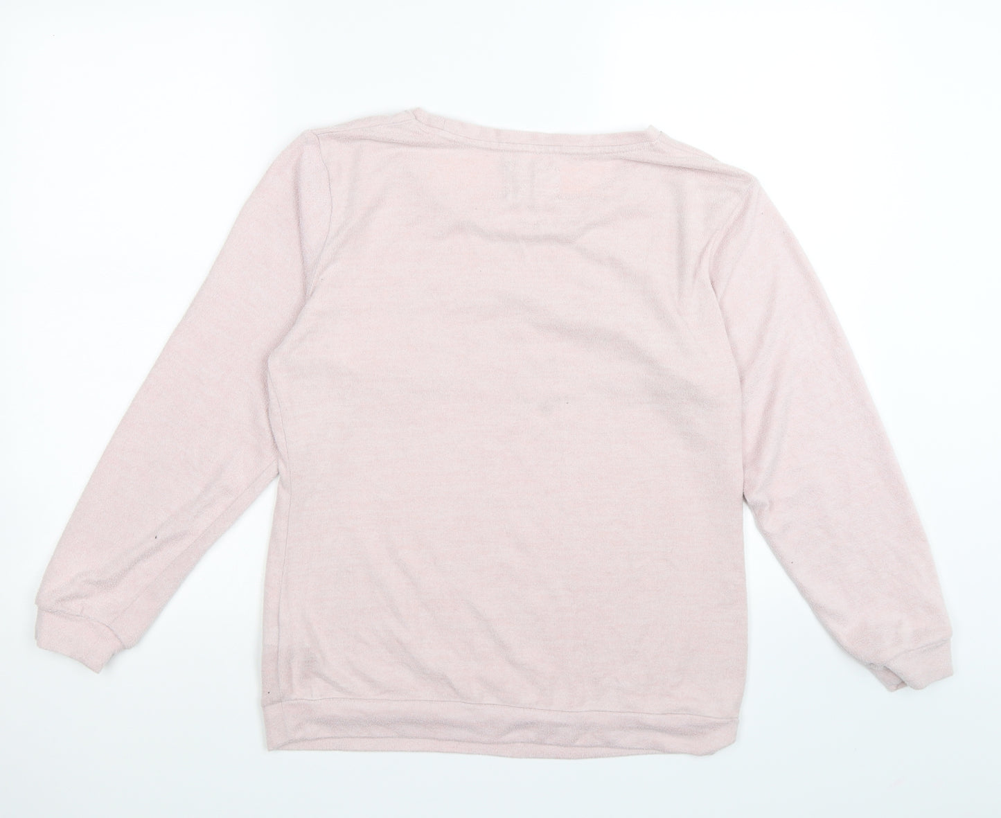 F&F Womens Pink Solid Velour Top Pyjama Top Size S  - ZZZ lounge wear