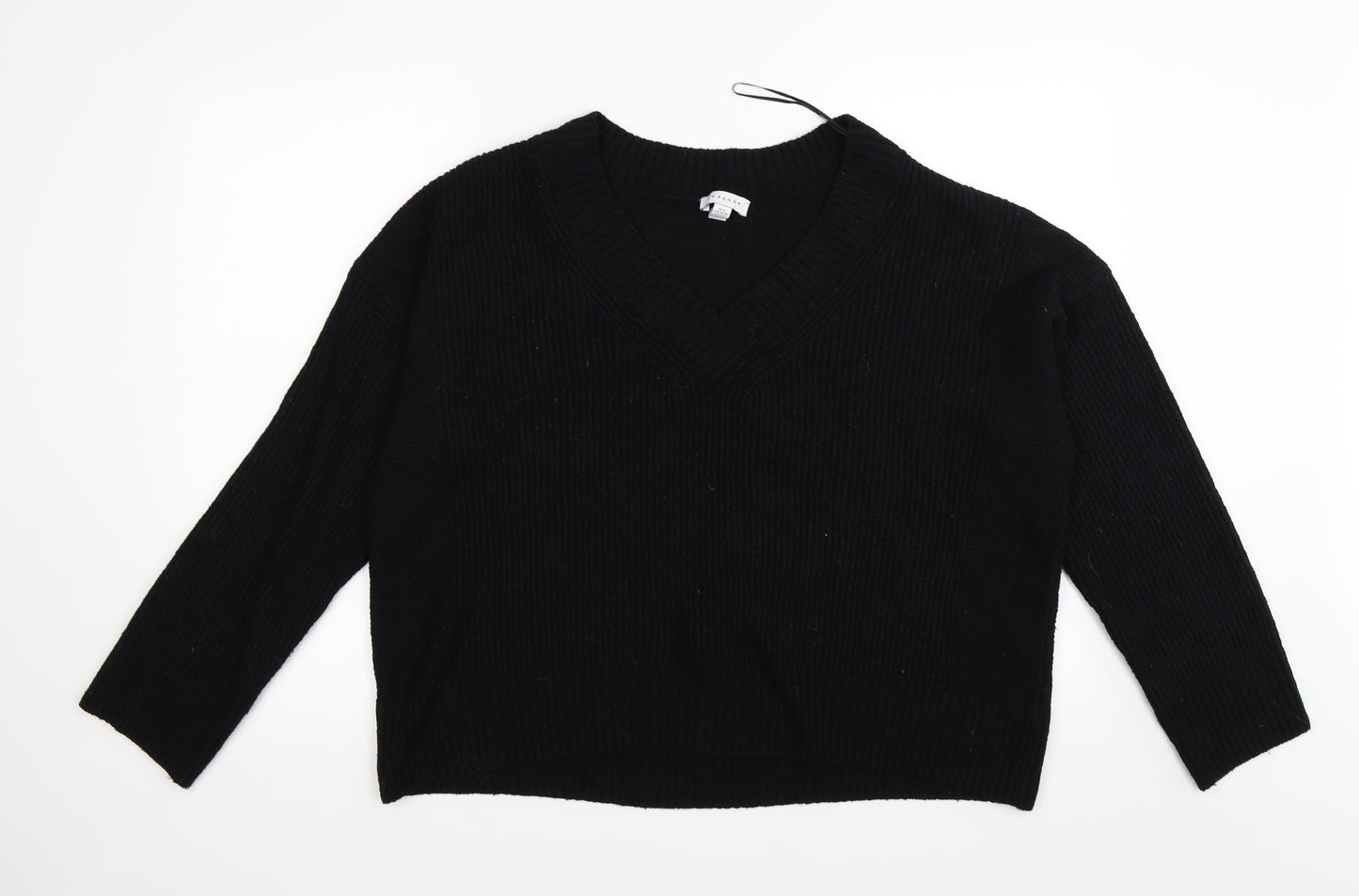 Topshop Womens Black  Knit Pullover Jumper Size M