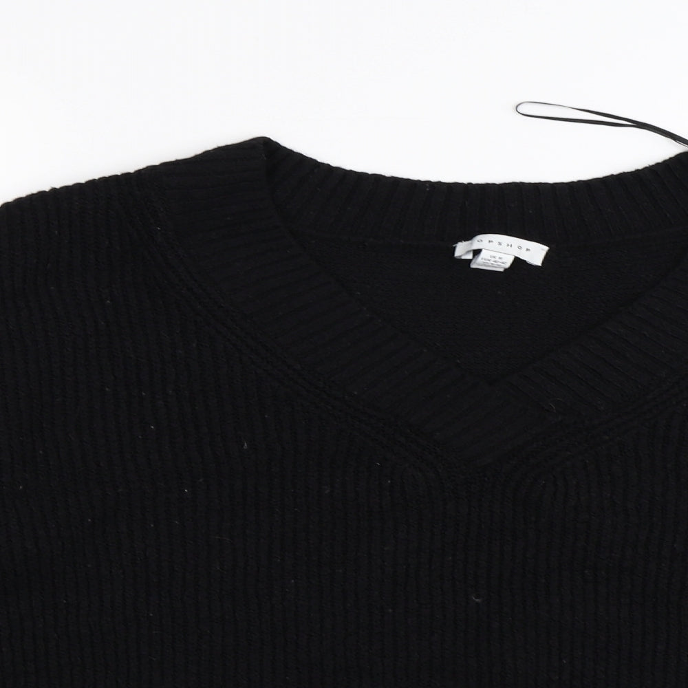 Topshop Womens Black  Knit Pullover Jumper Size M