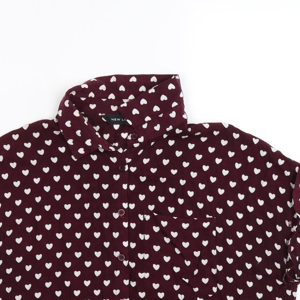 New Look Womens Pink   Basic Blouse Size 10  - hearts