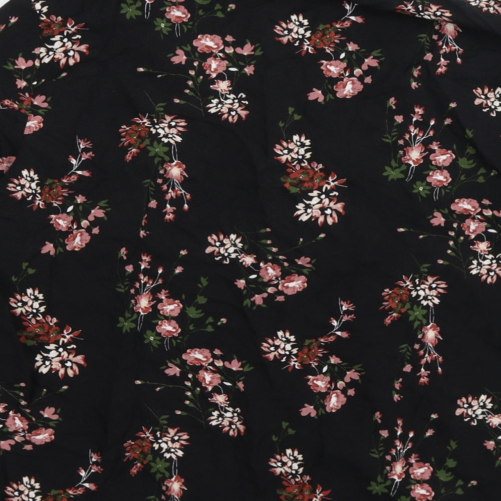C&A  Womens Black Floral  Basic Blouse Size 12