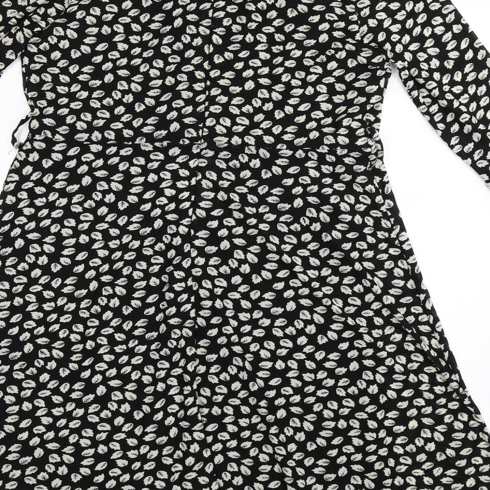 blue vanilla Womens Black Floral  Fit & Flare  Size 14