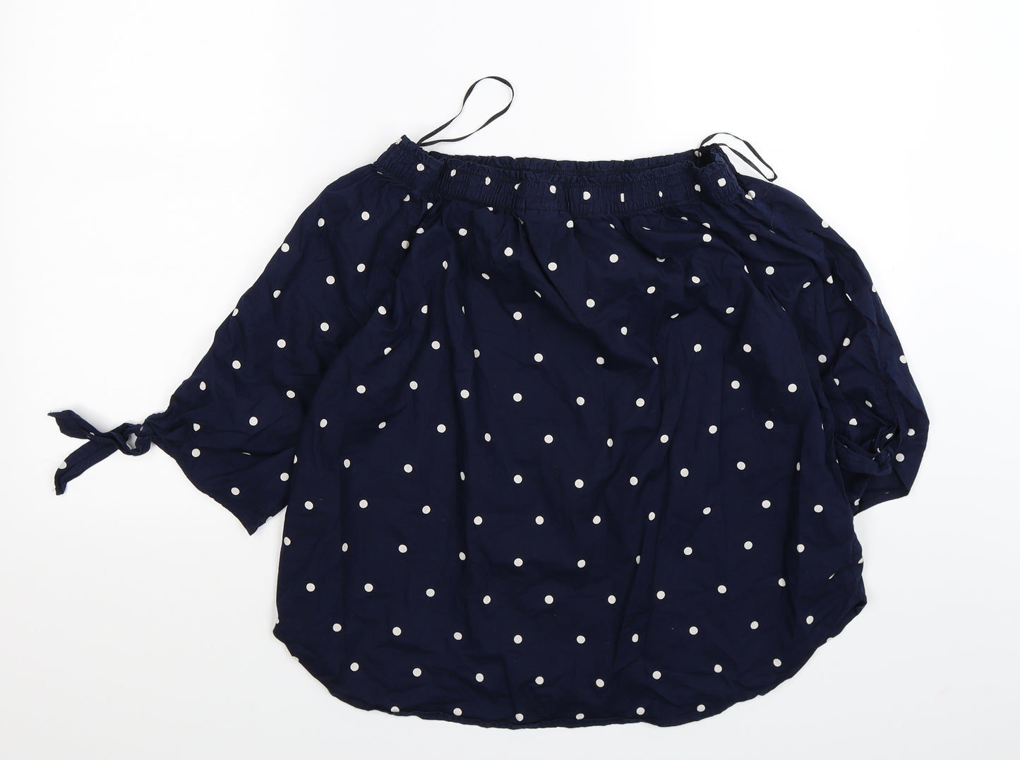 H&M Womens Blue Polka Dot  Basic Blouse Size 8