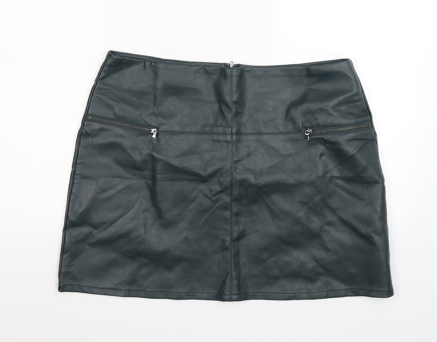 Atmosphere Womens Green   Mini Skirt Size 18  - faux leather