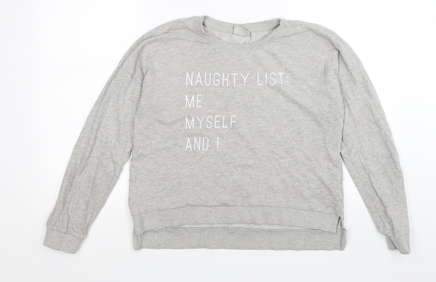 Only Womens Grey  Jersey Pullover Sweatshirt Size S  - naughty list