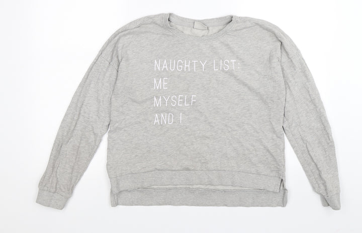 Only Womens Grey  Jersey Pullover Sweatshirt Size S  - naughty list