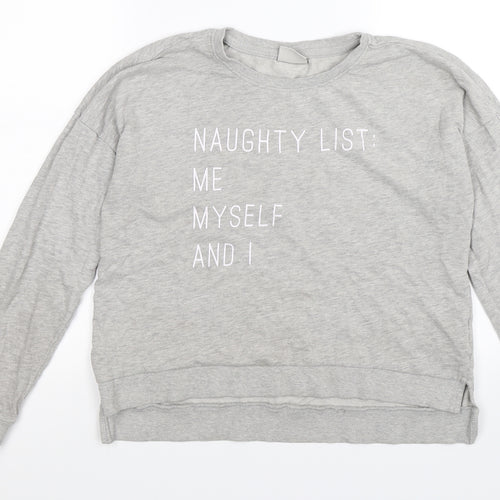 Only Womens Grey  Jersey Pullover Sweatshirt Size S  - naughty list