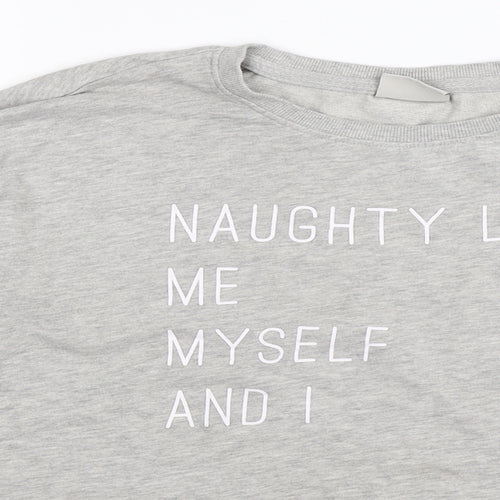 Only Womens Grey  Jersey Pullover Sweatshirt Size S  - naughty list