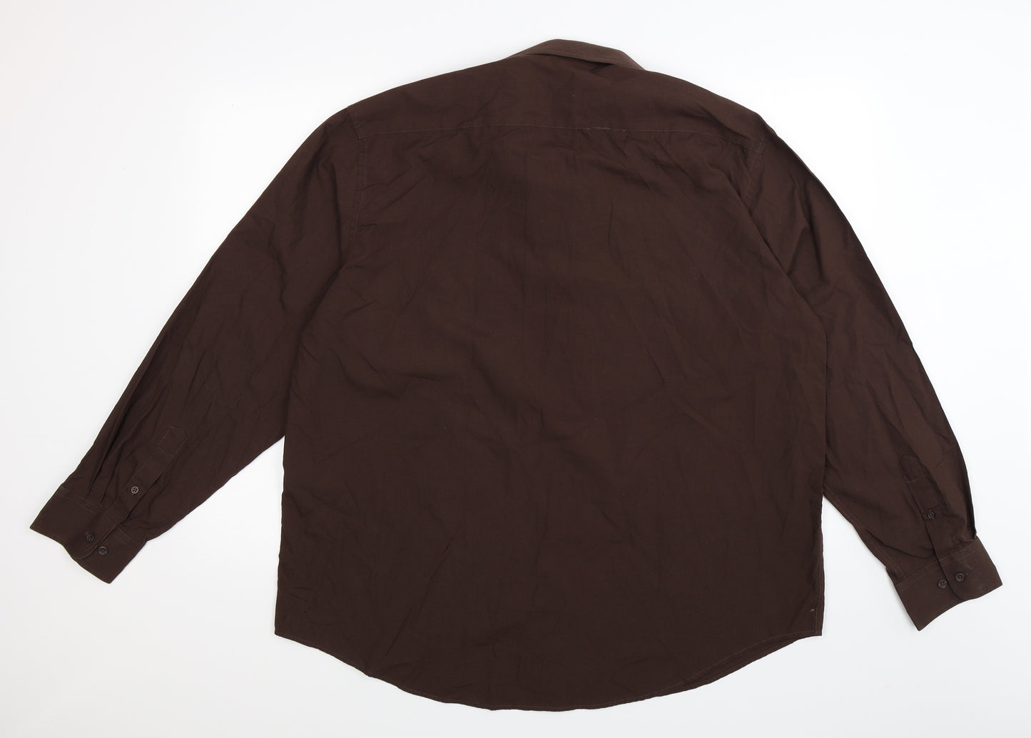 Hudson Harbour Mens Brown    Button-Up Size 17.5