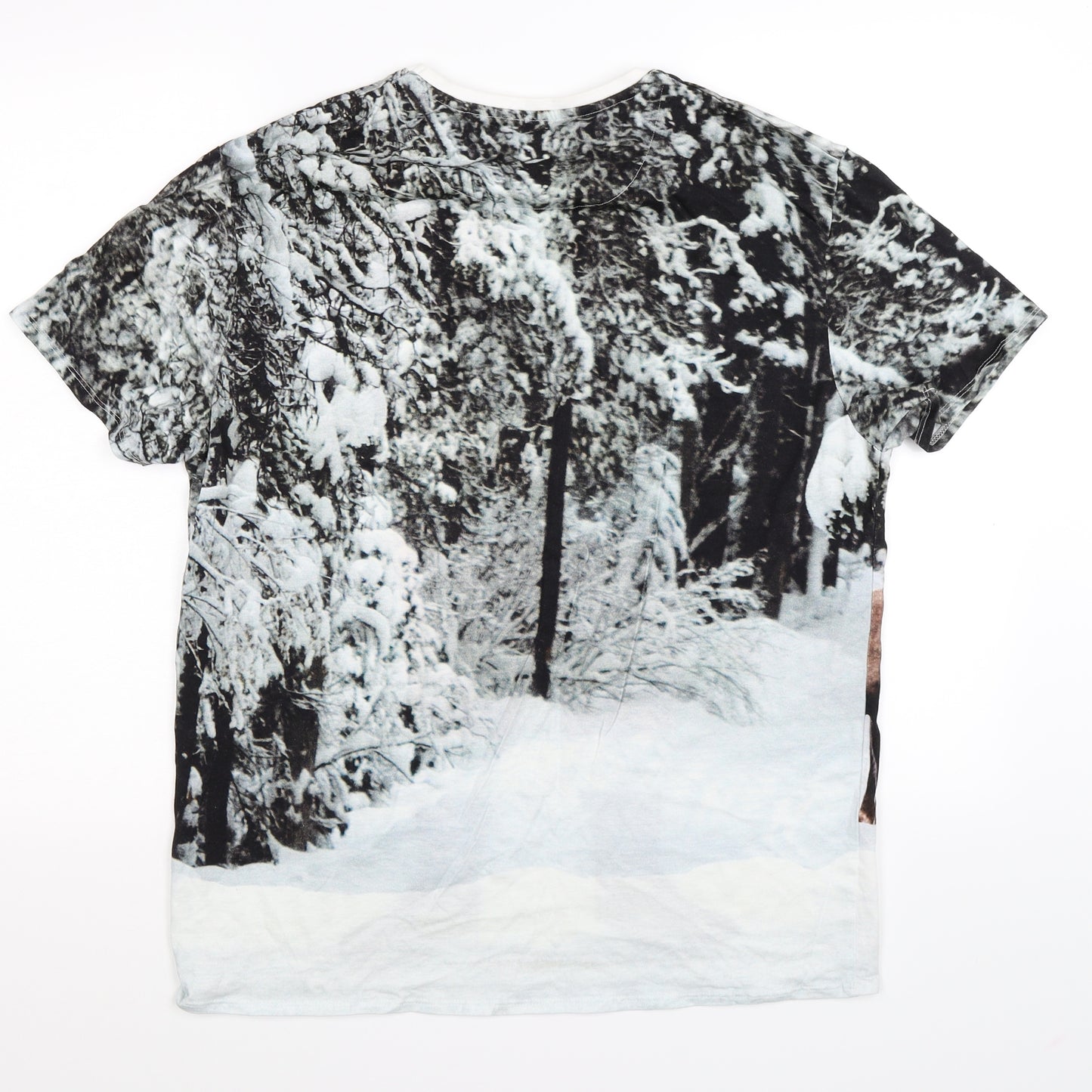 TU Mens Grey Geometric   T-Shirt Size L  - santa christmas novelty
