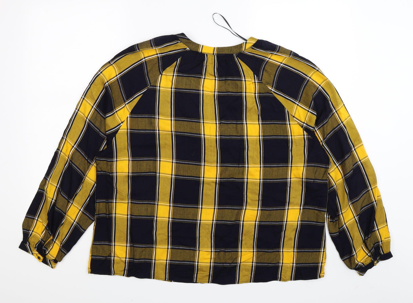 F&F Womens Yellow Check  Basic Blouse Size 18