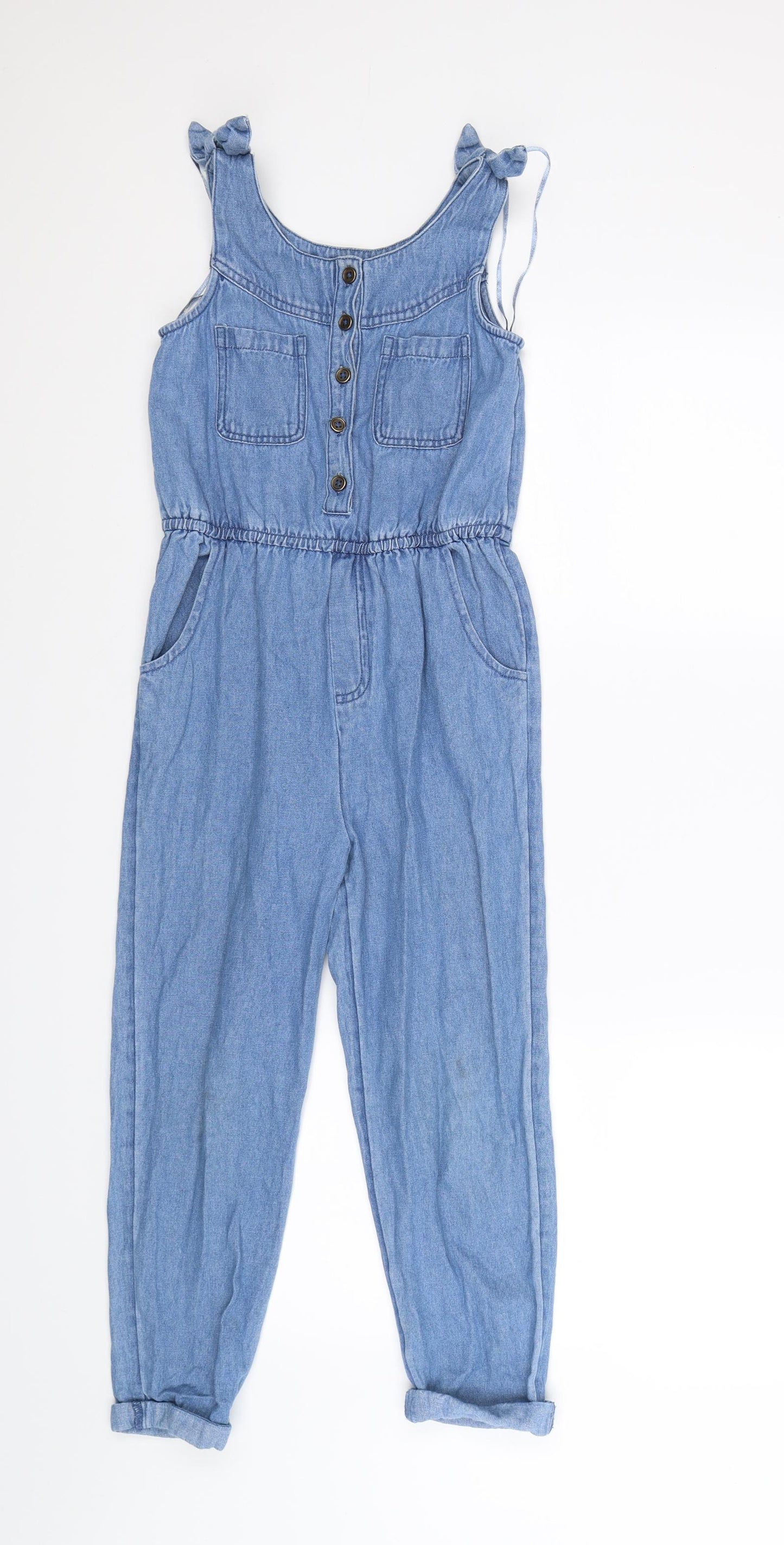 George Girls Blue  Denim Jumpsuit One-Piece Size 6-7 Years