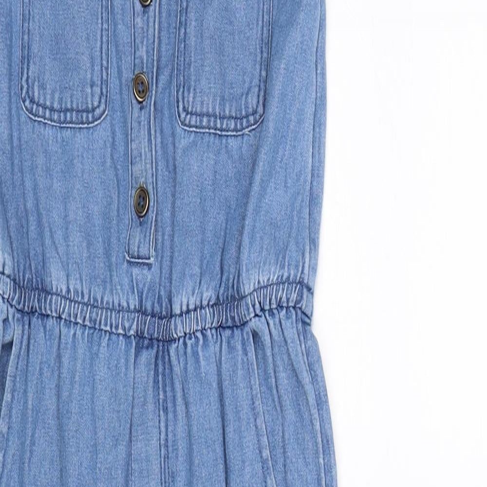 George Girls Blue  Denim Jumpsuit One-Piece Size 6-7 Years