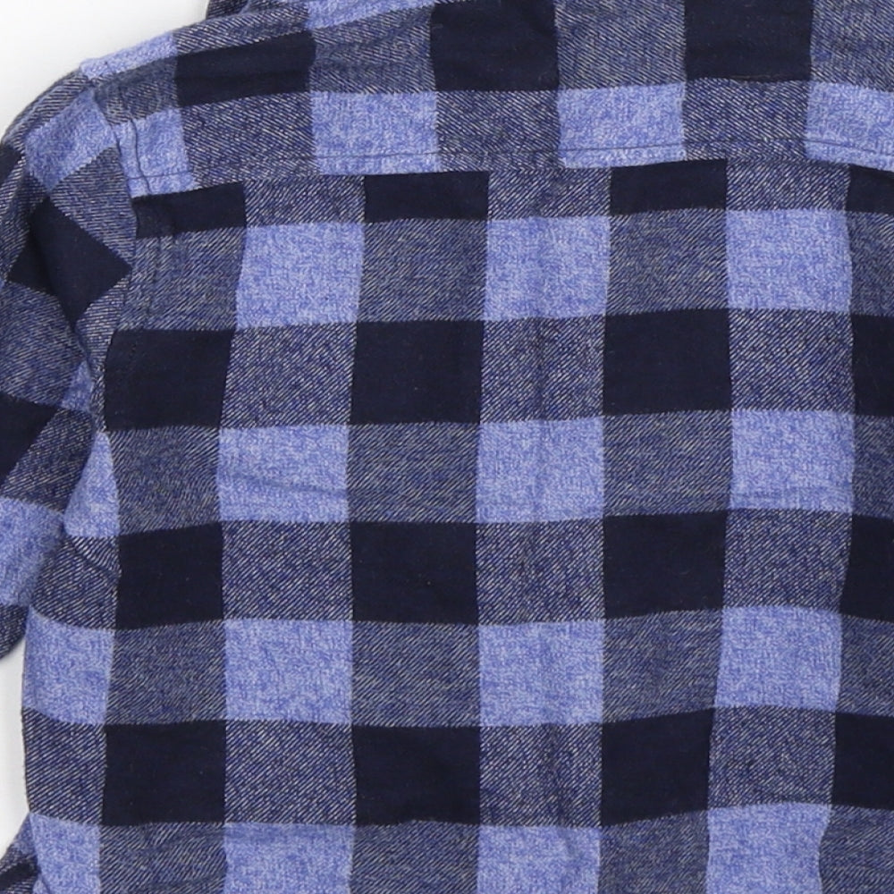 F&F Boys Blue Check Flannel Basic Button-Up Size 4-5 Years