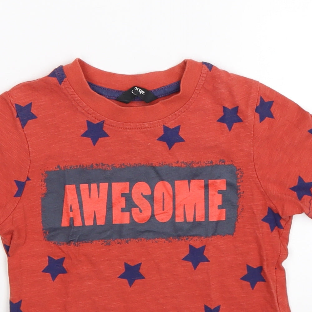 geroge Boys Orange   Basic T-Shirt Size 3-4 Years  - awesome