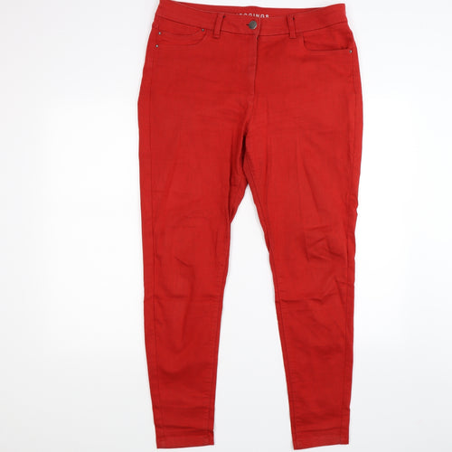 Marks and Spencer Womens Red  Denim Jegging Leggings Size 16 L27 in