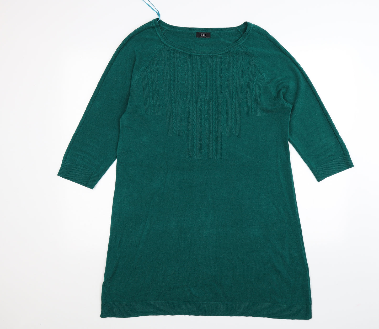 F&F Womens Green  Knit Jumper Dress  Size 18