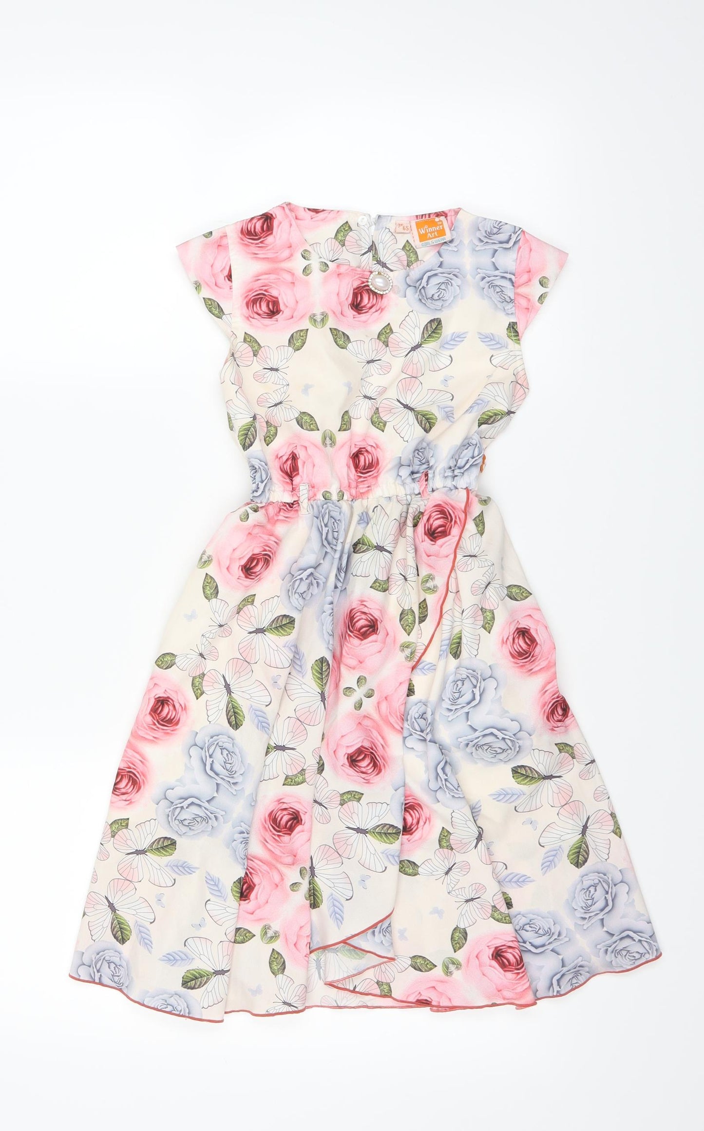 winner art Girls Pink Floral  Fit & Flare  Size 6 Years