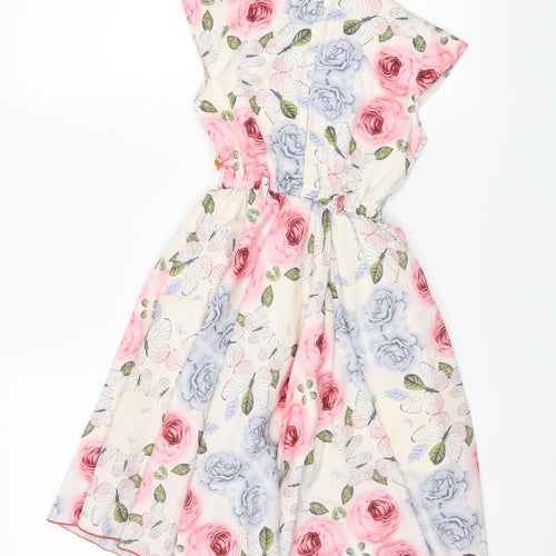 winner art Girls Pink Floral  Fit & Flare  Size 6 Years