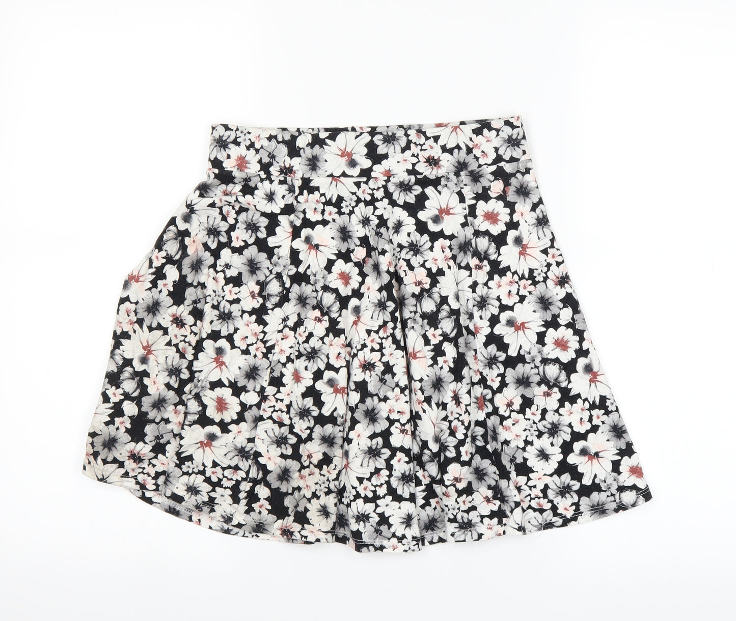New Look Womens Black Floral  A-Line Skirt Size 10