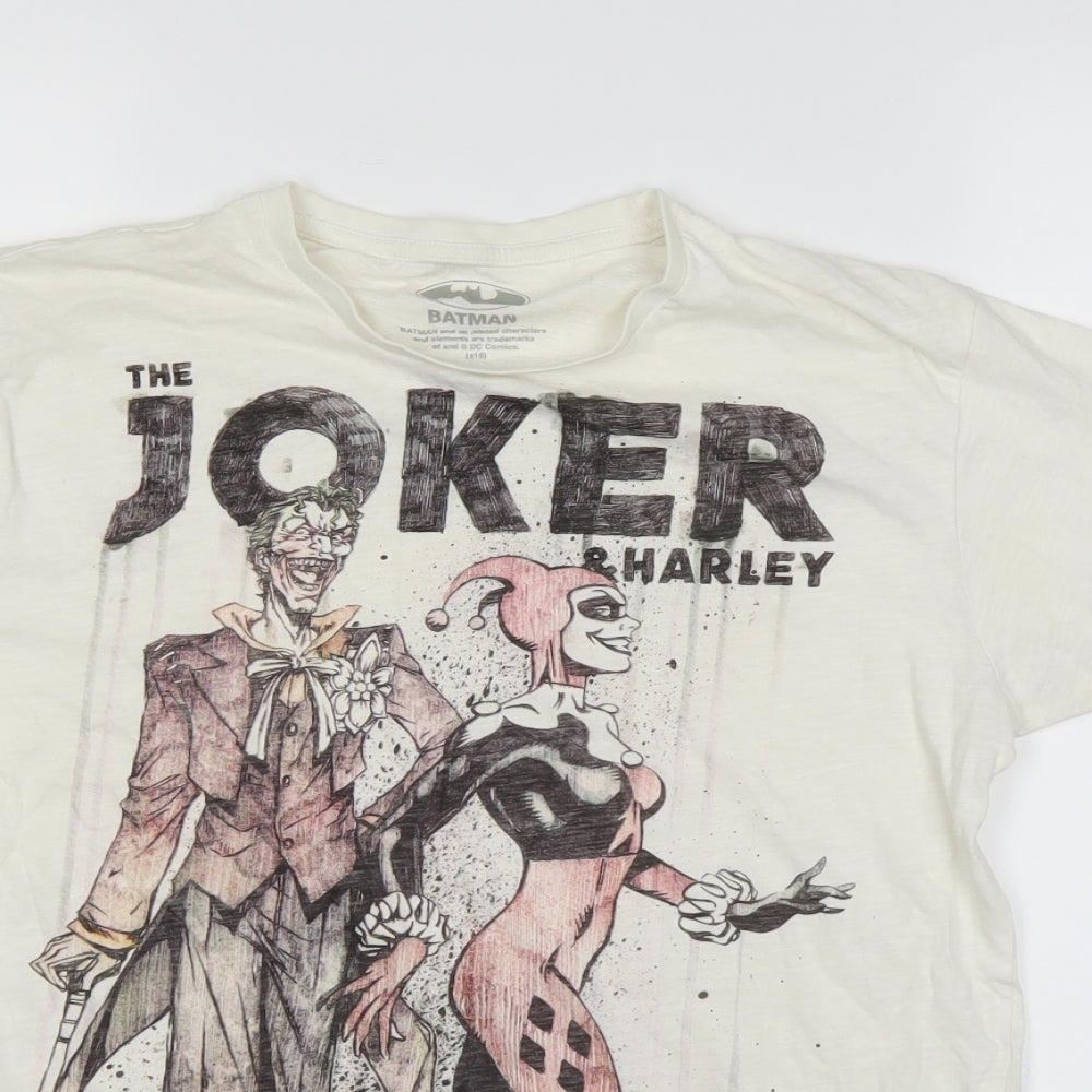 Batman Mens White    T-Shirt Size S