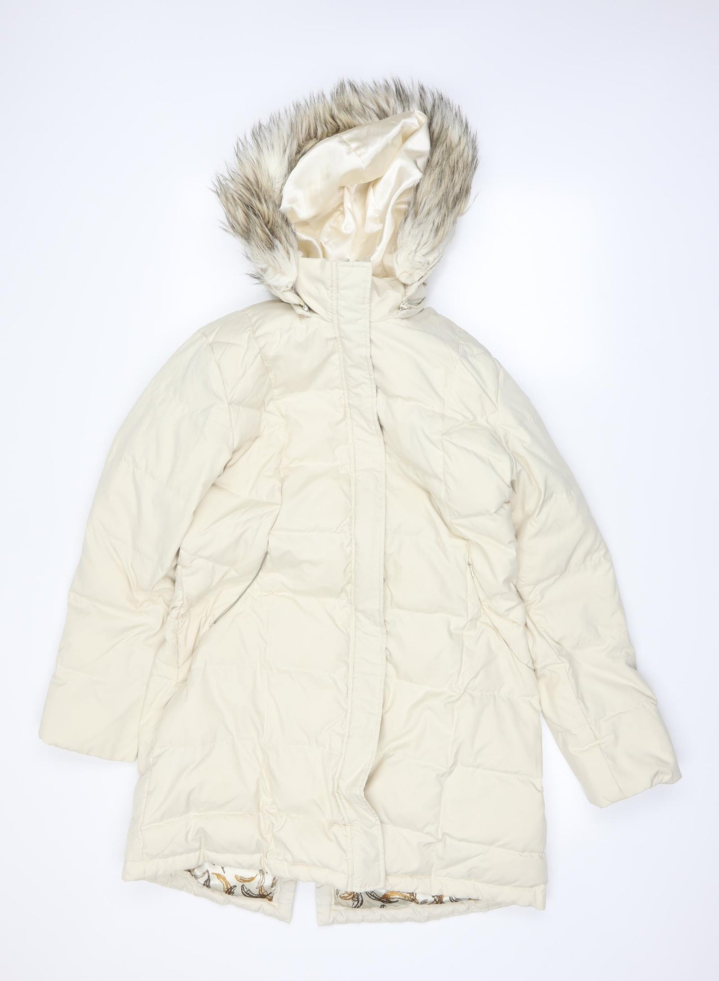 Per Una Womens White   Puffer Jacket Coat Size M