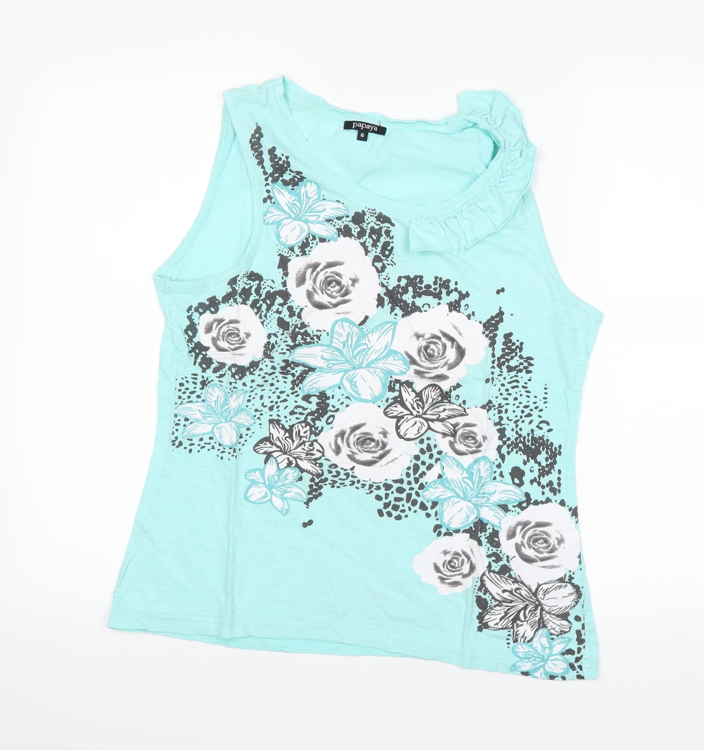 Papaya Womens Blue   Basic T-Shirt Size 16