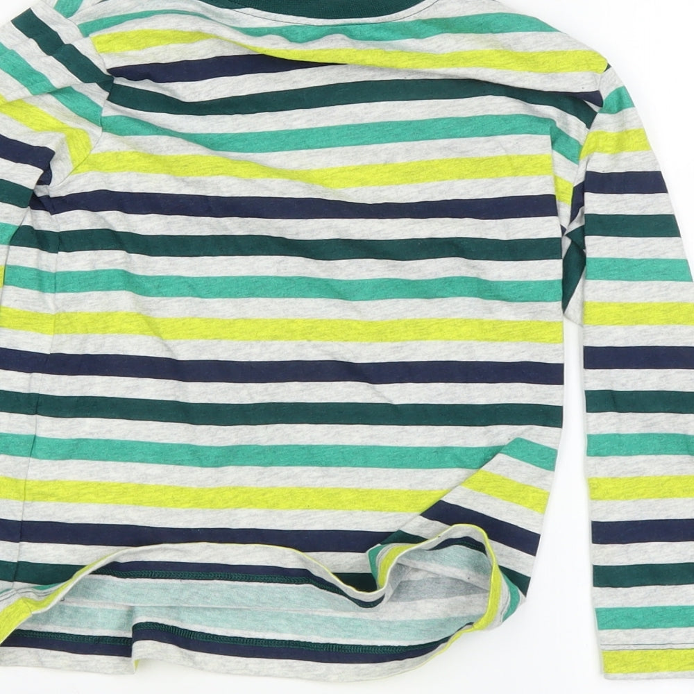 H&M Boys Green Striped  Basic T-Shirt Size 5-6 Years