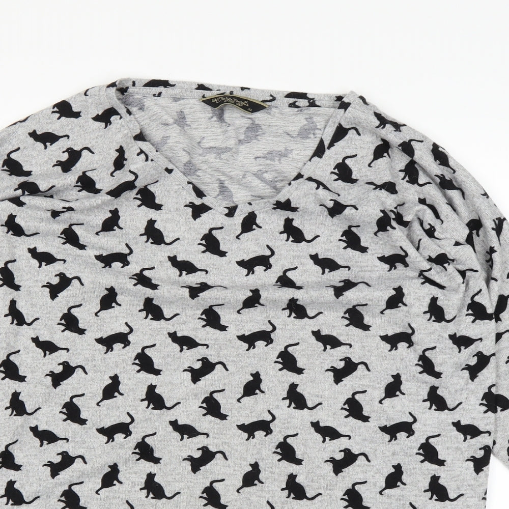 Original Womens Grey   Basic T-Shirt Size 14