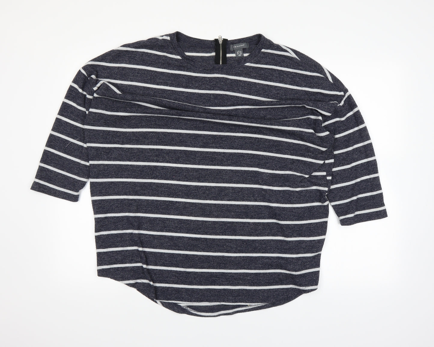 Primark Womens Blue Striped  Basic T-Shirt Size L