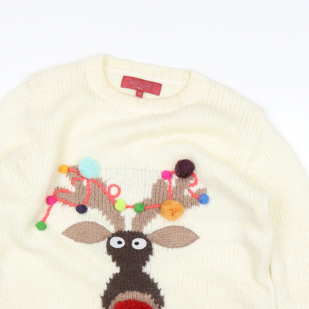 next Womens White   Pullover Jumper Size 10